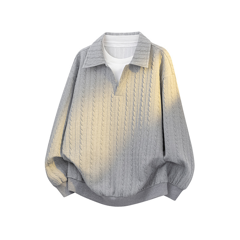 Nasa Loose Lapel Pullover Sweatshirt Men's Spring and Autumn New Fashion Brand Couple's Large Size Polo Shirt Men's Clothing