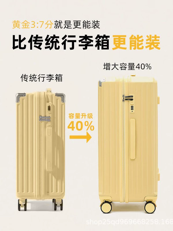 Capacious men's suitcase for students, 26 inch, aluminum box