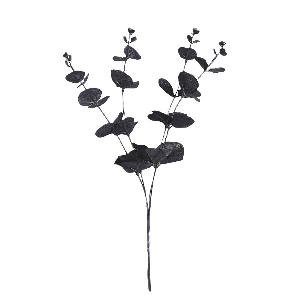 Amazon transfronterizo flor de imitación 4 tenedor de Eucalyptus Halloween hogar red pared roja decoración floral