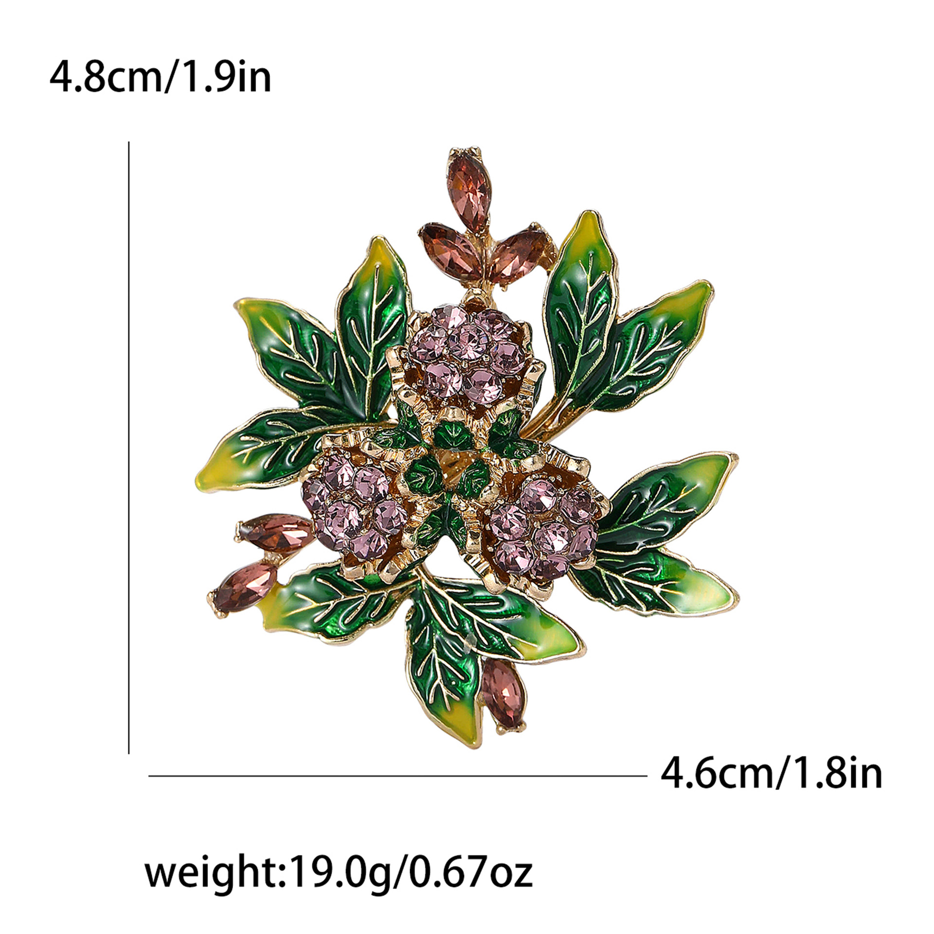 Brooches Classification Vintage Style Pin Leaf Flower Alloy Rhinestones Women's Brooches