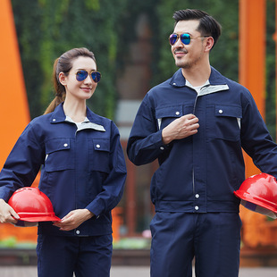 Spring and Autumn Long-sleeved Work Clothes suit Men's and Women's Thickened Wear-resistant Top Auto Repair Clothes Canvas Tooling Work Clothing