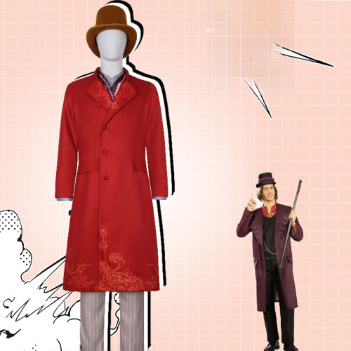 Wancos Cosplay Willy Wonka Character Role Play Charlie and the Chocolate Factory Same Style Cosplay Costume
