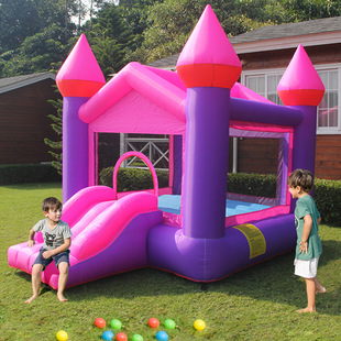 Small Household Inflatable Castle Small Indoor Entertainment Inflatable Children's Inflatable Castle Slide Oxford Cloth Trampoline