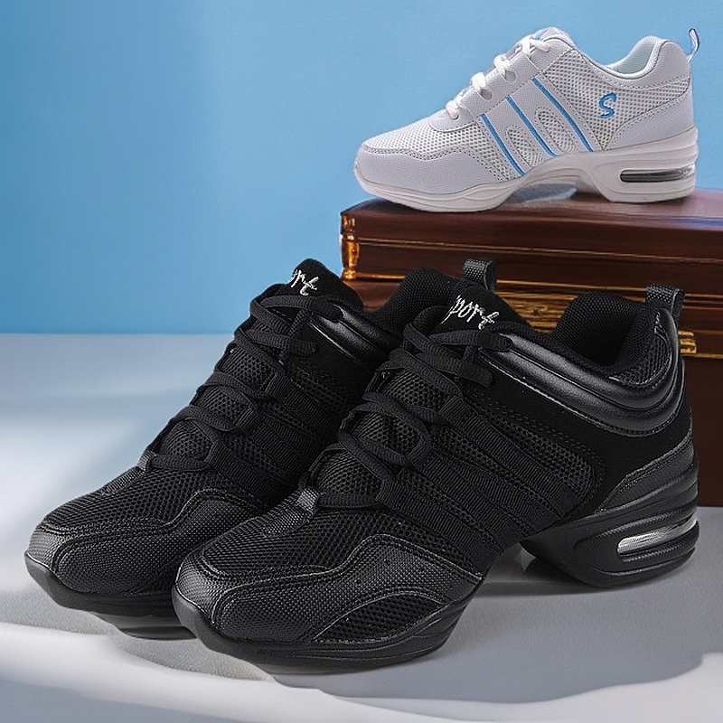 New Breathable Mesh Dance Shoes for Men and Women, Soft-Soled Aerobics Shoes, Modern Dance Jazz Dance Training Sneakers
