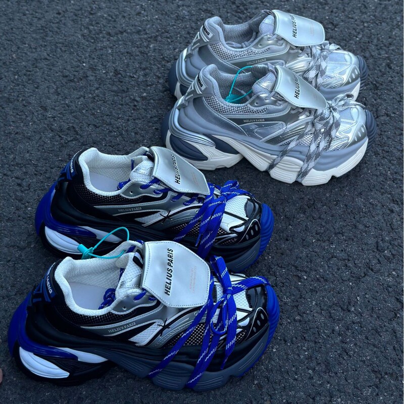 Trendy Men's Shoes with a High-End Feel, Klein Blue Dad Shoes, Couple's Deconstructed Lace-Up Sneakers [D9908]