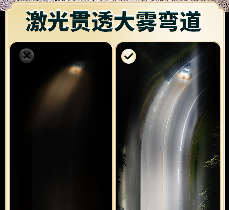 Car LED Laser Headlight Modified High Beam Low Beam Integrated