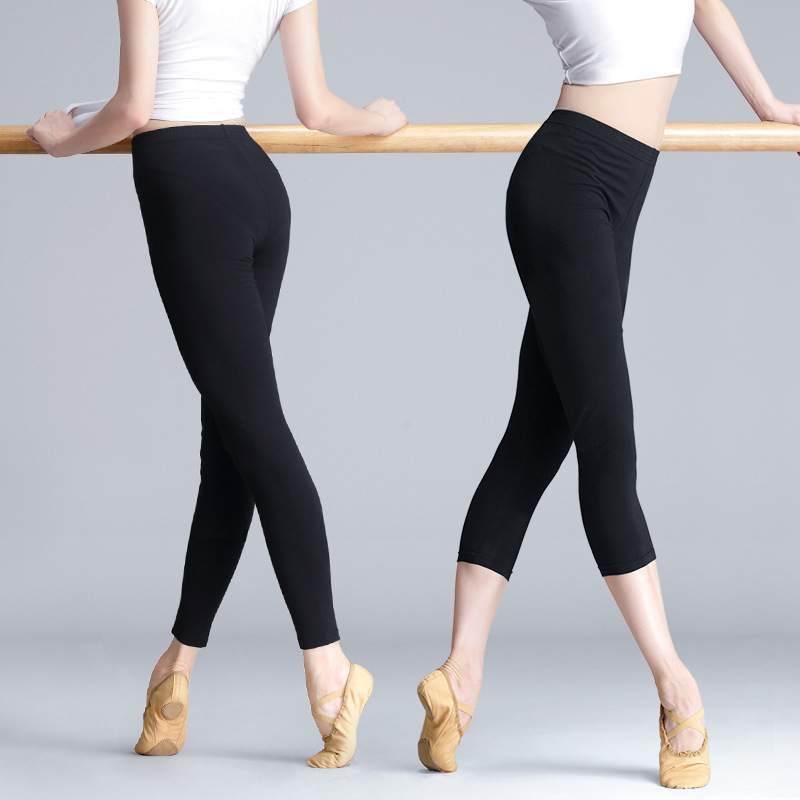Pantalones de baile pantalones de primavera para mujeres adultas pantalones de práctica de baile latino de ballet slim fit pantalones de fondo recortados cerrados