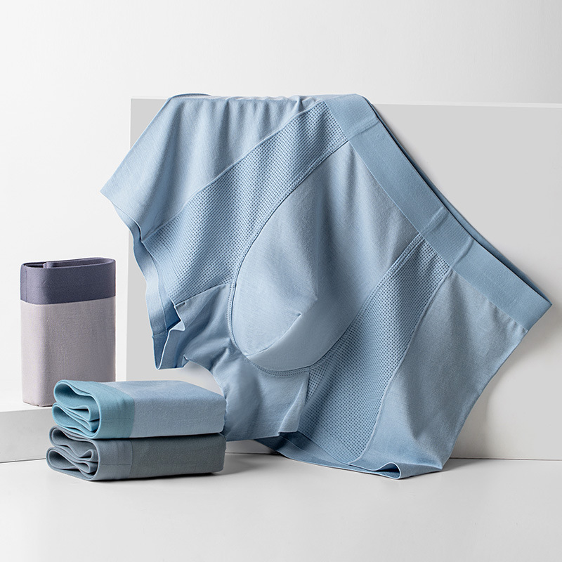Modal hombre respirable malla empalme calzoncillos de cintura media cómodos pantalones de aire acondicionado calzoncillos de hombre fuente al por mayor