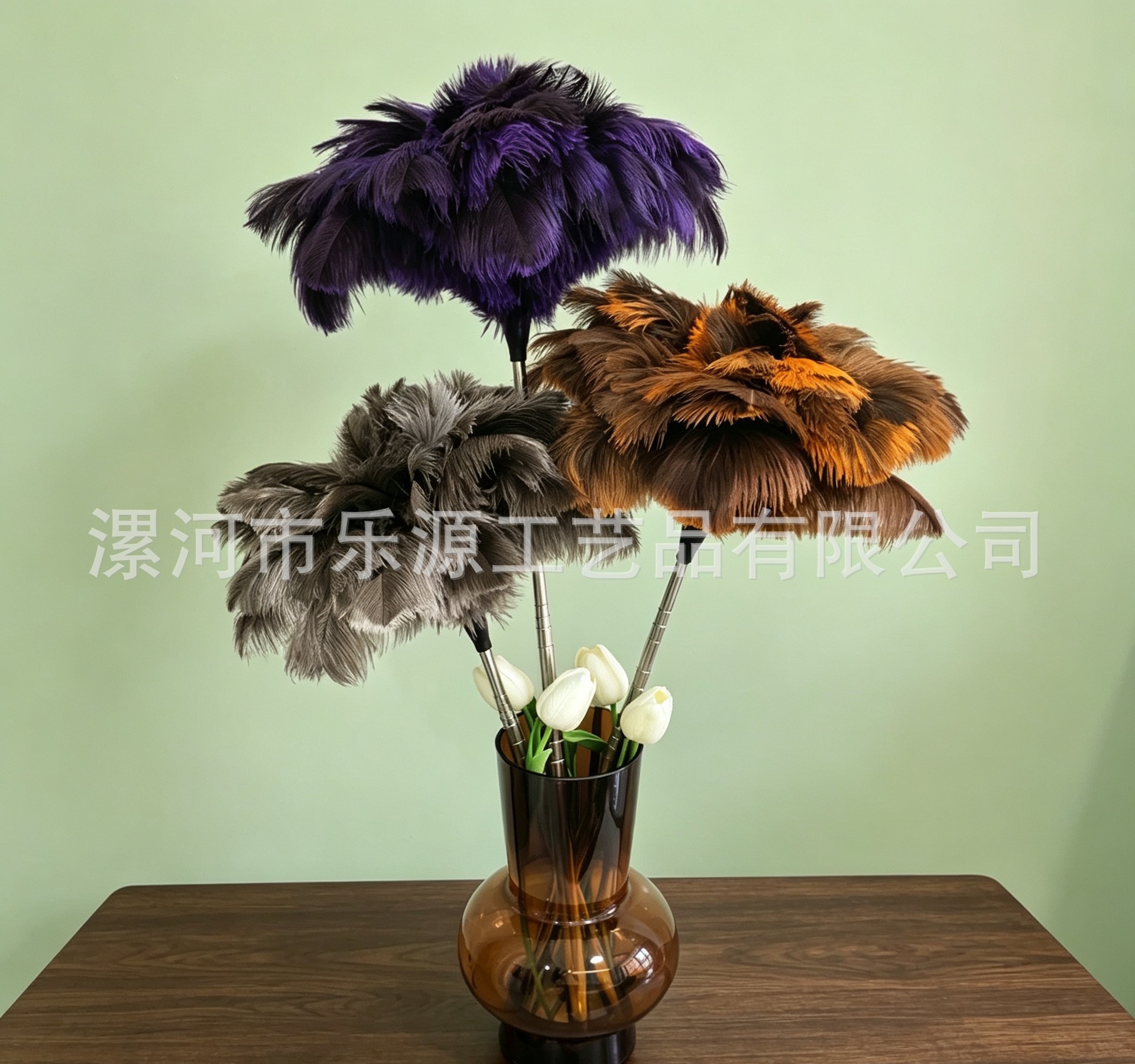 Single pack [red dust duster] 1.5m upgraded retractable ostrich feather dense do…