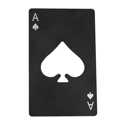 Portable Creative Stainless Steel Black Ace Poker Card Personalized Metal Bottle Opener