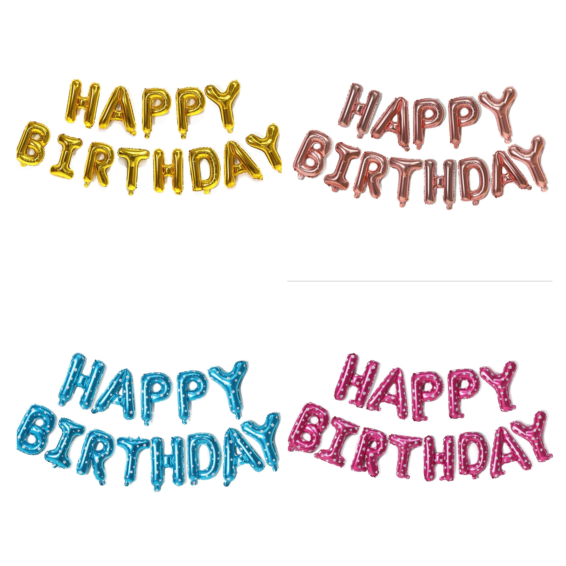 Праздничный шар из алюминиевой фольги Happy Birthday 16-дюймов, буквы, алюминиевая мембрана, набор шариков с днем рождения