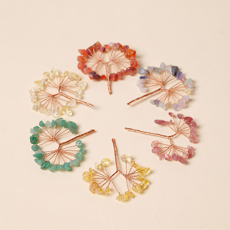 Crystal fortune tree copper wire amorphous bouquet semi-finished material natural gravel fortune tree accessories ornaments Crystal fortune tree copper wire amorphous bouquet semi-finished material natural gravel fortune tree accessories ornaments