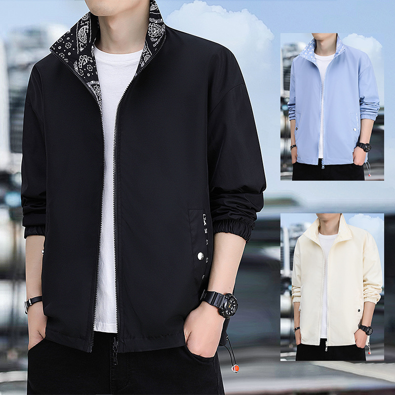 2023 Spring and Summer New Double-sided Jacket Men's Loose Casual Fashion Jacket Coat Trendy Double-sided Jacket for Men