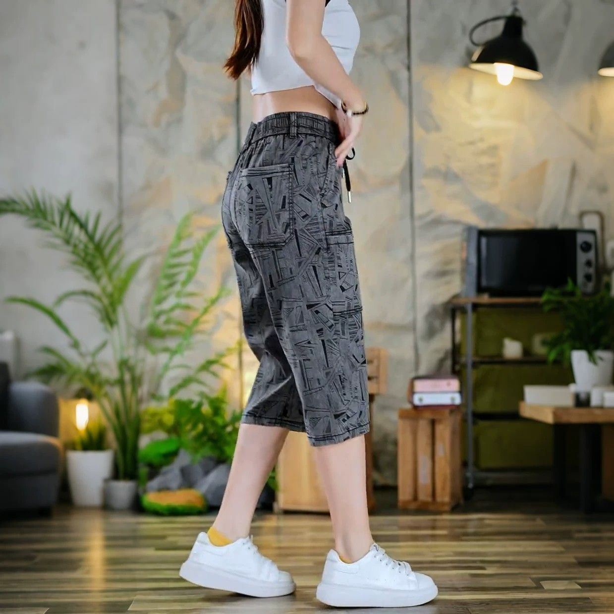 Cross-border 2026 New Men's Capri Pants Summer Ice Silk Breathable Casual Shorts Trendy and Unique Straight Leg Mid-Length Pants