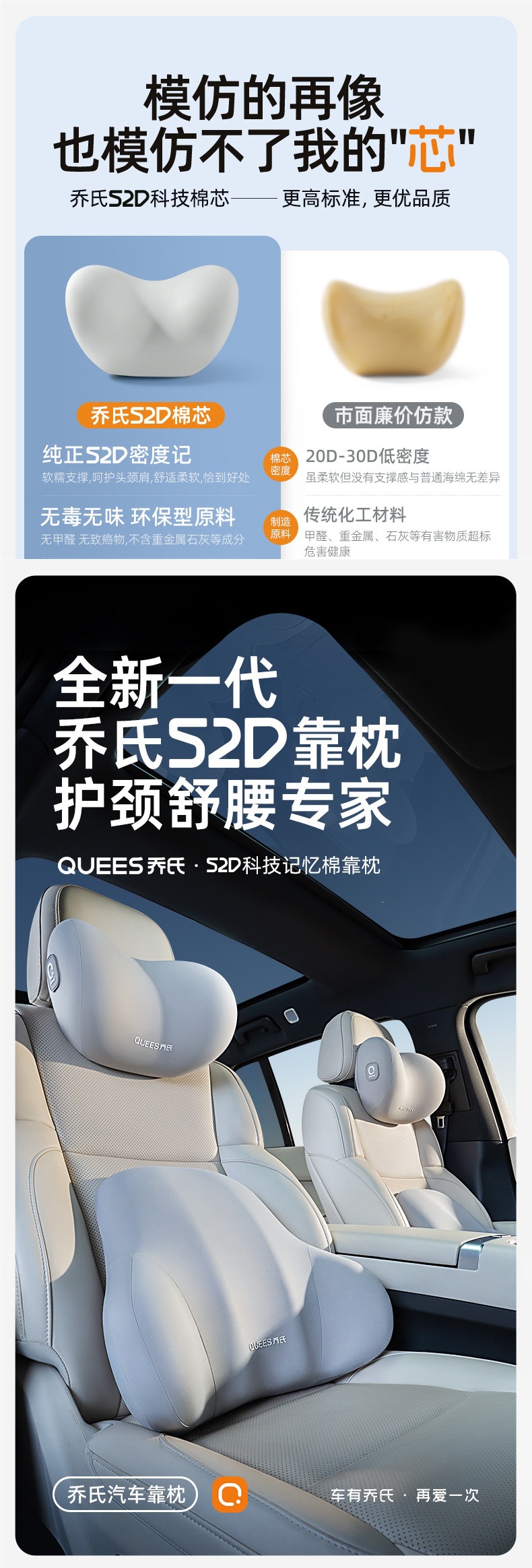 Joe's Car Headrest, Car Pillow, Neck Pillow, Cushion, Car Seat Pillow, Lumbar Cushion, Waist Support, Neck Support Pillow, Lumbar Support