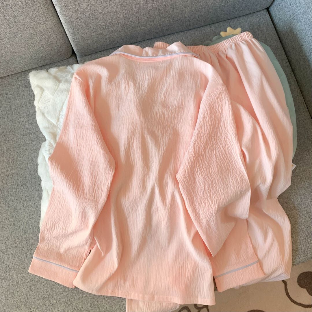 Transfronteriza al por mayor 120G nubes de algodón pijama de manga larga de mujeres otoño lindos dibujos animados camarones KT set de ropa para el hogar gato
