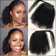 Afro Kinky Clip In Ponytail Human Hair Extensions ˿Ӱl