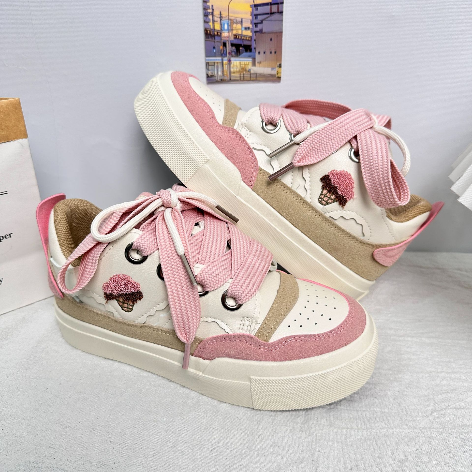 Yuanbo lindas zapatillas de deporte de niña suave primavera de 2025 nuevo estilo femenino zapatos de mujer casuales de suela gruesa zapatos de pan para estudiantes image 7