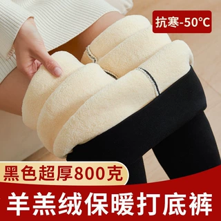 东北零下40度超厚羊羔绒加绒打底裤女外穿保暖裤大码雪乡旅游装备