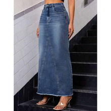 B 19477 Denim fringe mermaid skirt ţ��������βȹ�羳��