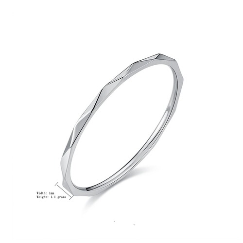 1mm Rhombus Elegant Lady Ring, High-end Versatile Slim Band Ring, European and American Cross-border Stackable Joint Ring, Hand Decorative Accessory
