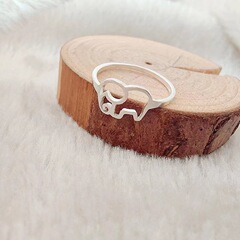 動物小象戒指女時尚可愛小象指環食指戒時尚簡約新款潮韓版首飾品