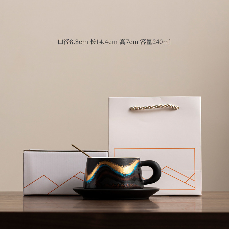 高颜值情侣对杯陶瓷咖啡杯杯碟套装马克杯茶杯咖啡杯个人杯伴手礼|undefined