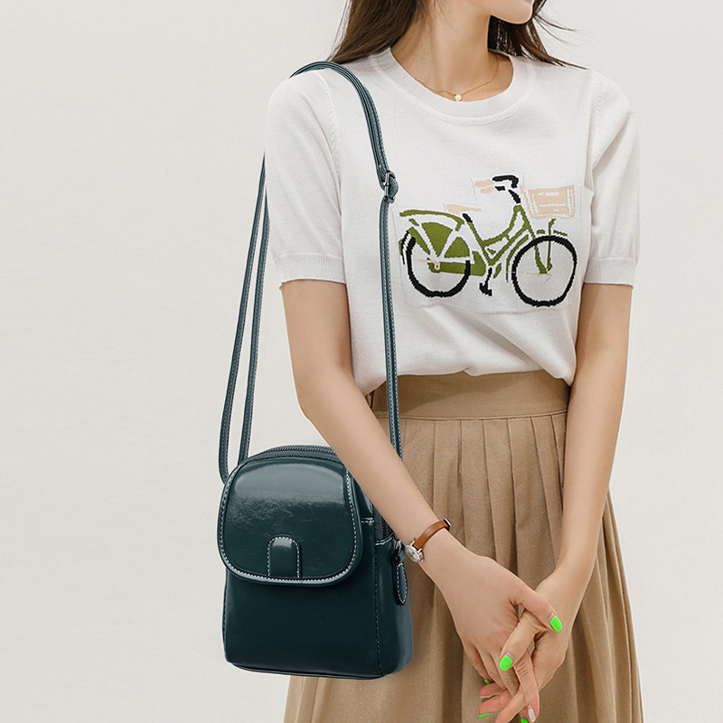 Genuine Leather Women's Shoulder Bag Small Versatile Phone Bag_voghion.com