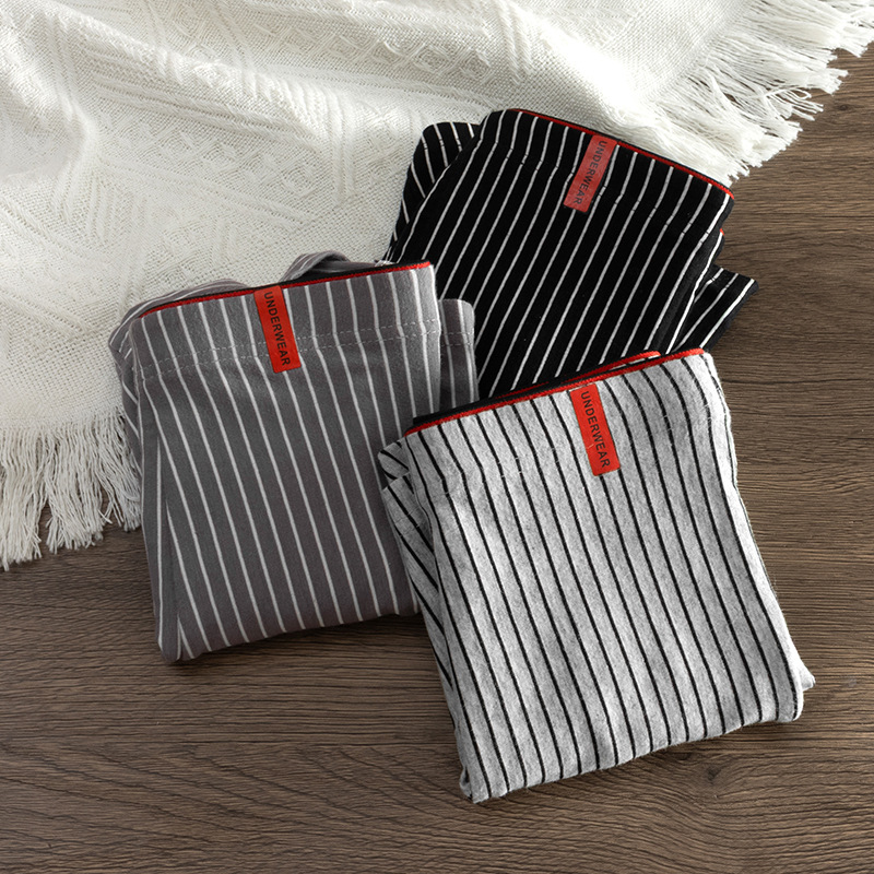 Fábrica directa de hombre algodón grafeno antibacteriano entrepierna transpirable pro-piel pantalones a rayas clásicas al por mayor