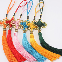 Gold Edge Line Small Chinese Knot Tassel Pendant, Feature Overseas Gift Small Beaded Chinese Knot Tassels