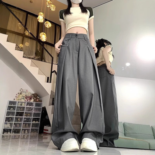 Meilade Casual Suit Pants for Spring and Summer — Men's & Women's, Ideal for Pear-Shaped Figures: Wide-Legged, Loose-Fitting, Floor-Sweeping Trousers with a Flowing, Drapey Design