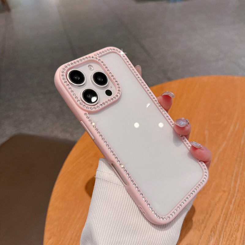 星钻闪壳iphone16promax手机壳闪钻边框苹果15PRO 亚克力简约保护|undefined