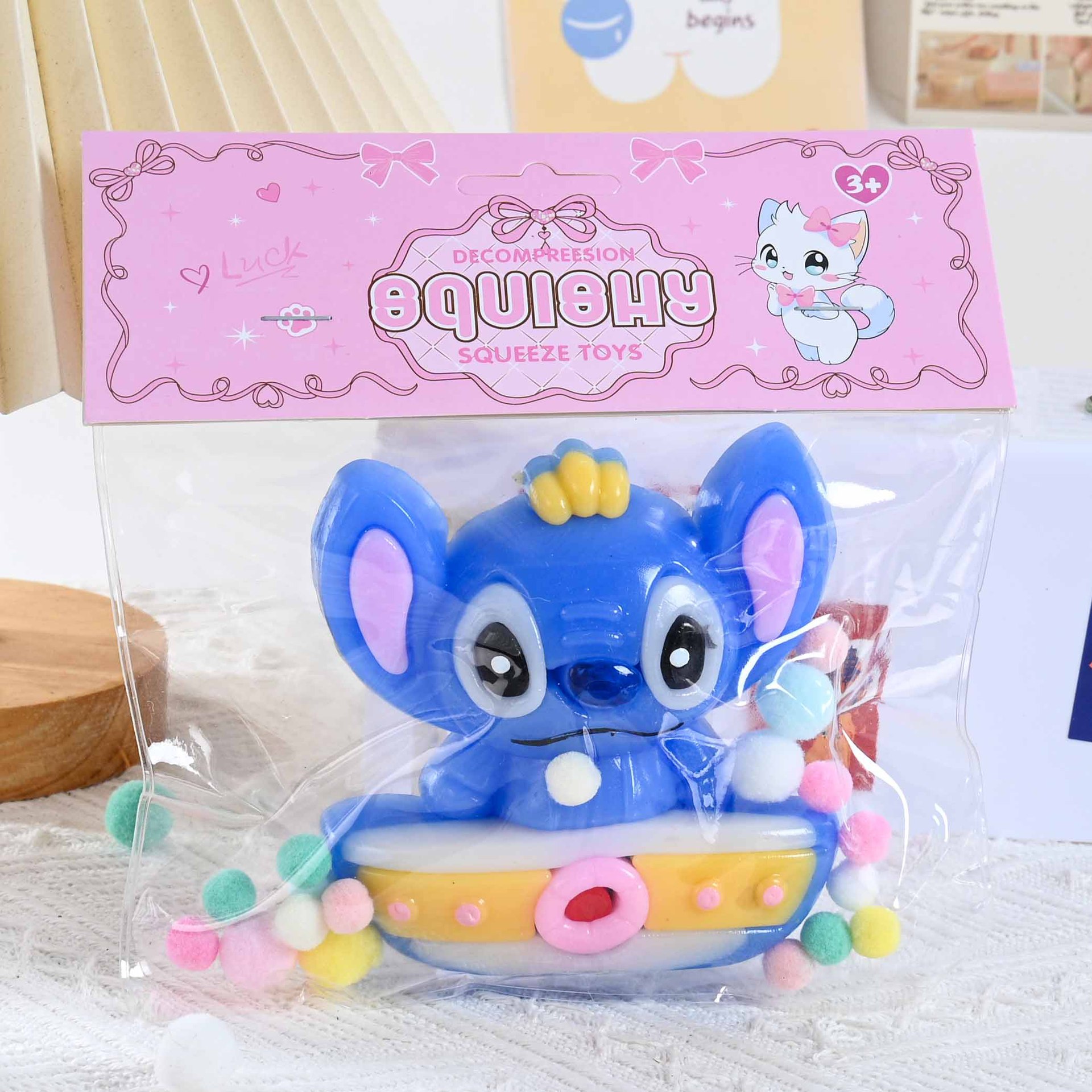 Niños pellizco juguetes de alto valor facial Stitch barro sensación creativa pellizco rebote lento juguetes de ventilación de descompresión