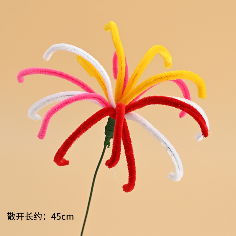 Mayorista 8mm ultra-denso de lana hecha a mano para niños diy puzzle juguete material de ramo paquete de color macarón barra de torsión