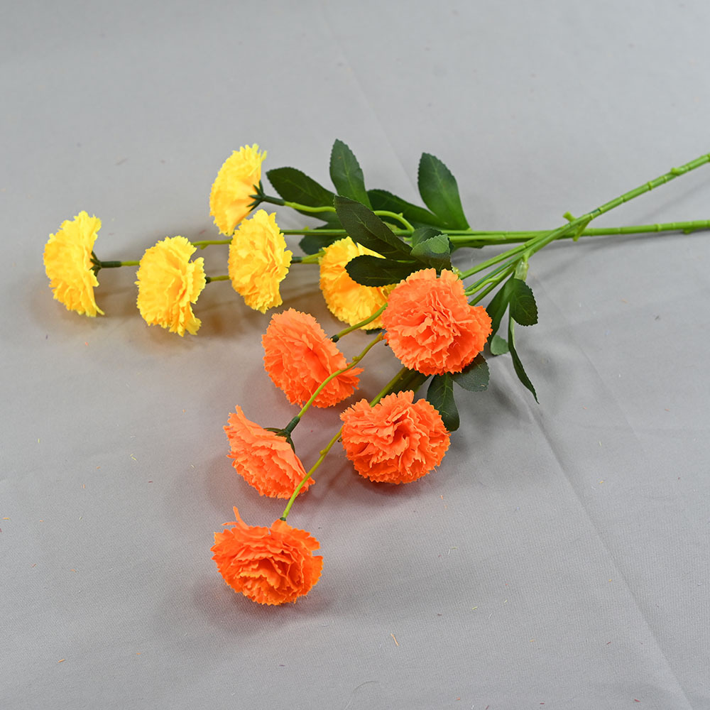 Suministro spot de flores de claveles de 5 gargadas Día de la Madre Día del Maestro sala de estar decoración fábrica de flores de seda al por mayor