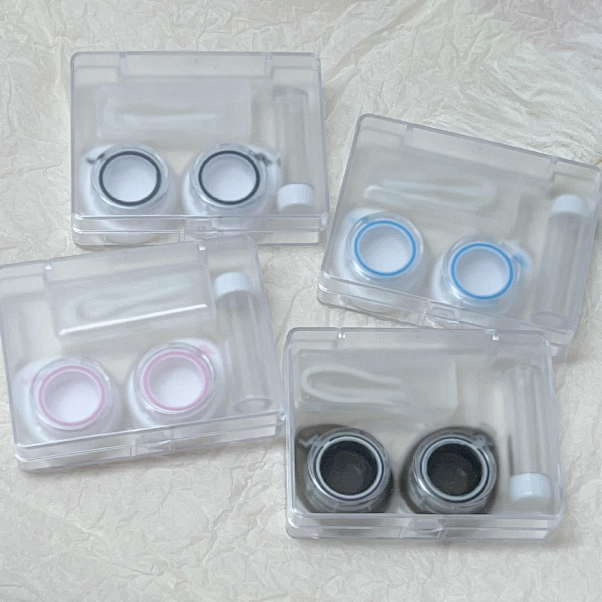 新款透明套盒隐形眼镜盒子伴侣盒ins风可分体式双联盒美瞳盒子706