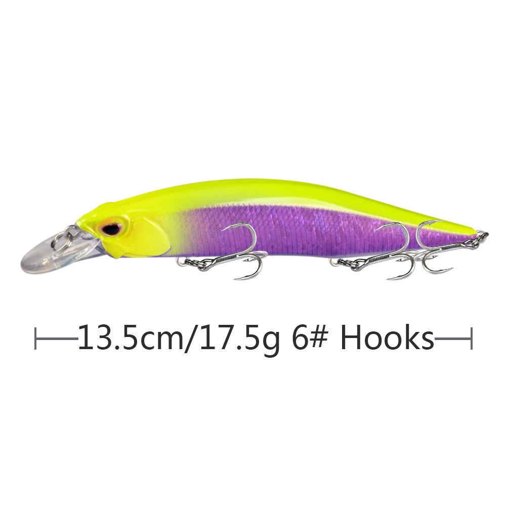 Floating Minnow Lures 135mm 17.5g Hard Baits Fresh Water Bass Swimbait Tackle Gear