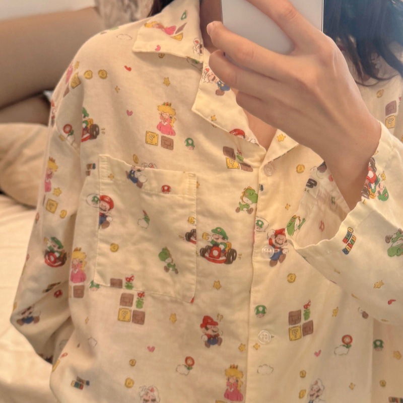 Square-angle suit with long collar-Happy Mario