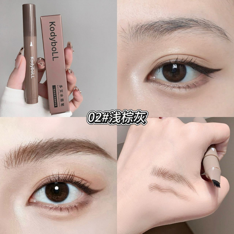 KodyboLL cejas de agua multipunto, cejas salvajes impermeables a prueba de sudor, raíces claras y raíces no mareadas, maquillaje de cejas al por mayor