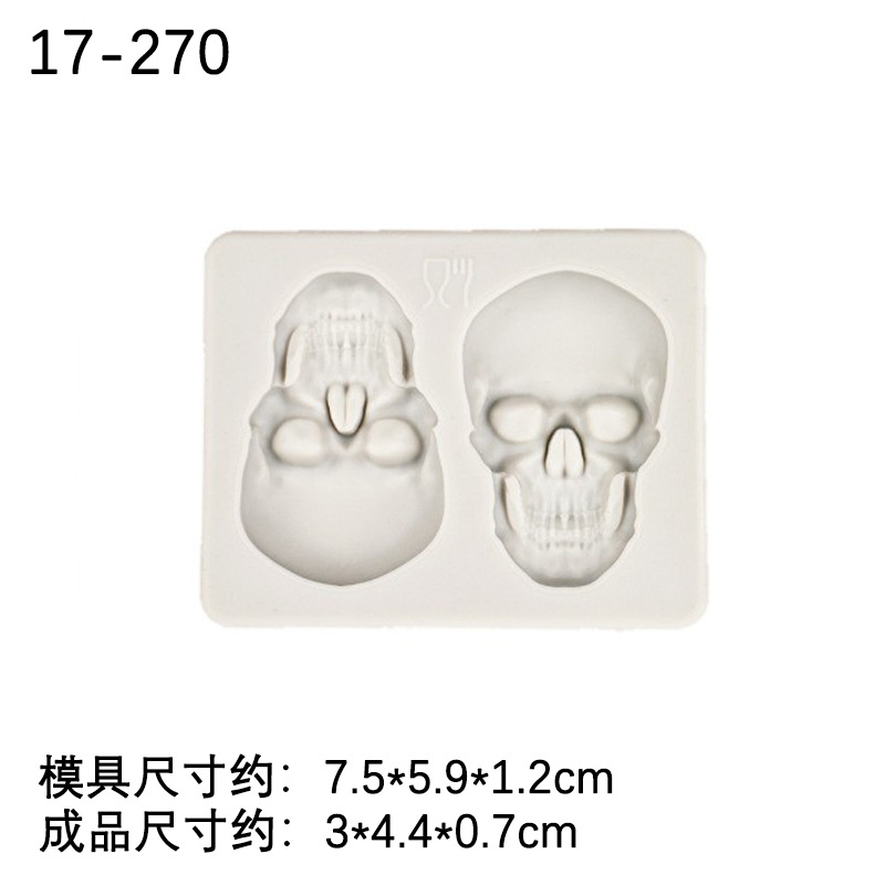 Halloween Carta forma bruja fantasma cráneo cabeza fondant molde de silicona decoración la torta del chocolate Accesorios