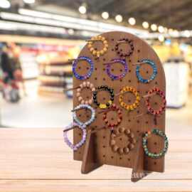 木质桌面钉板展示架实木桌面首饰收纳展示架家用发圈发饰项链支架