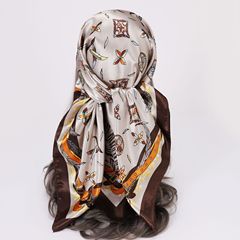 シルクタオルの女性のスカーフ90*90cmのスカーフ模様のマフラーの欧米の国境を越えたマフラーの卸売りをシミュレートします