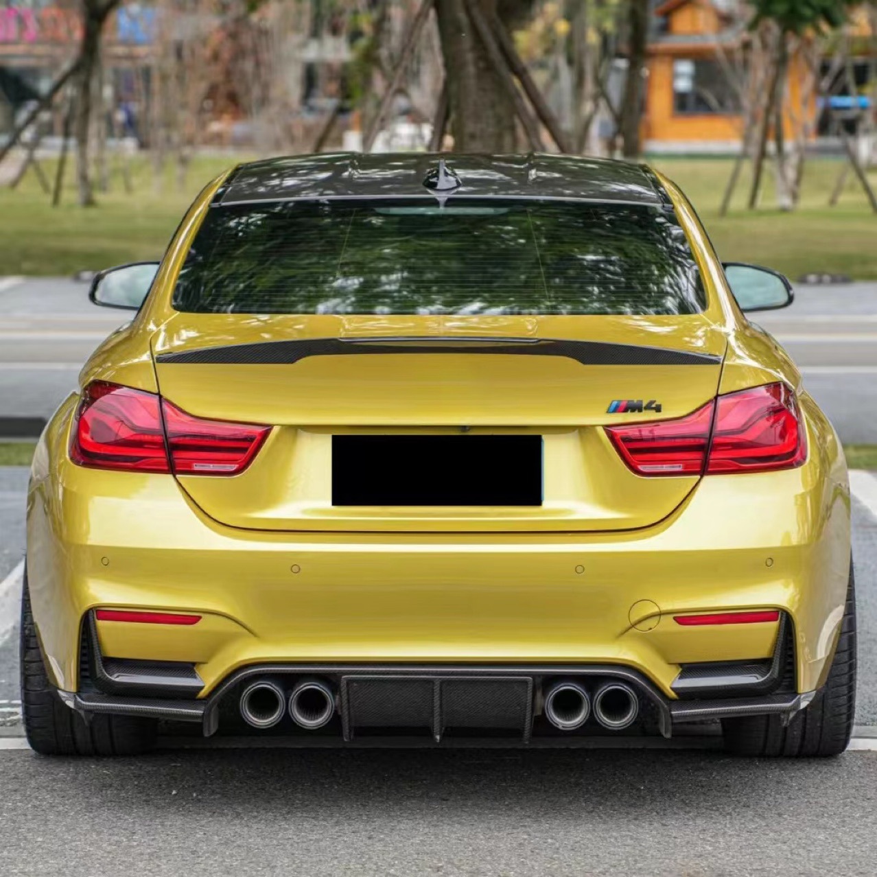 Suitable for Bmw F80F82 Rear Lip M3M4 Modified V-Style Three-Stage Tail Lip Rear Spoiler Small Surround Kit