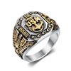 Accessory hip-hop style stainless steel, aircraft carrier, ring, European style, USA, eagle