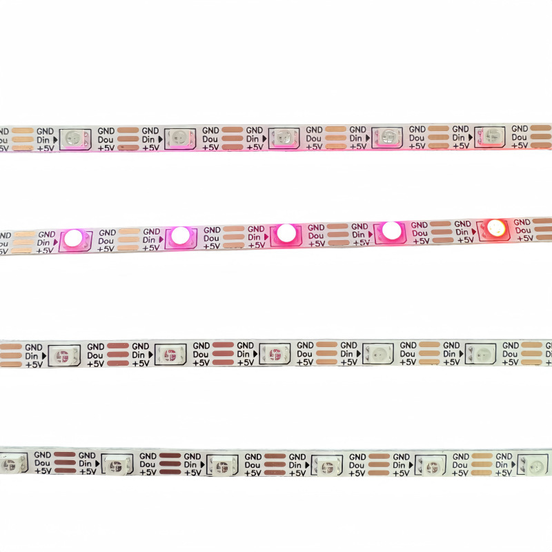 5v マジックカラーライト、2835 内蔵 IC 付き、4mm5mm ランニングウォーターエフェクト、3535 フルカラー RGBled ソフトおよびハードライトストリップ|undefined