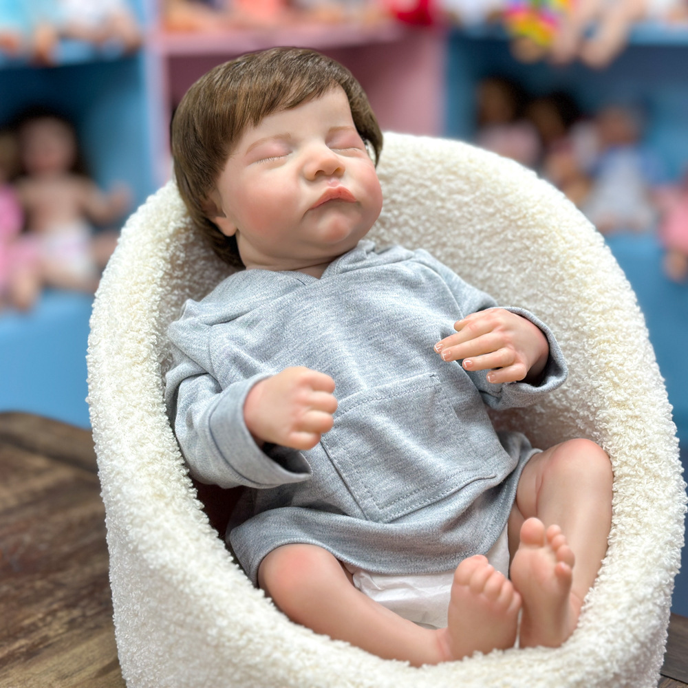 Muñecas de juguete D venta caliente comercio exterior 17 pulgadas muñecas bo Re bebé en stock l suministro transfronterizo rn muñecas ol Henghua