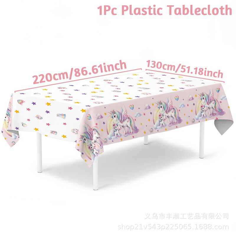 マーメイドユニコーンテーマ誕生日パーティー使い捨てPEテーブルクロスピクニックパーティーテーブル装飾プラスチックテーブルクロス|undefined