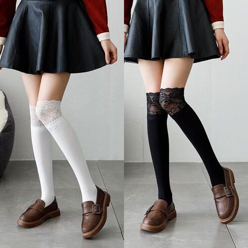JK white socks cotton mid-calf Japanese lace edge ankle socks Lolita student cute