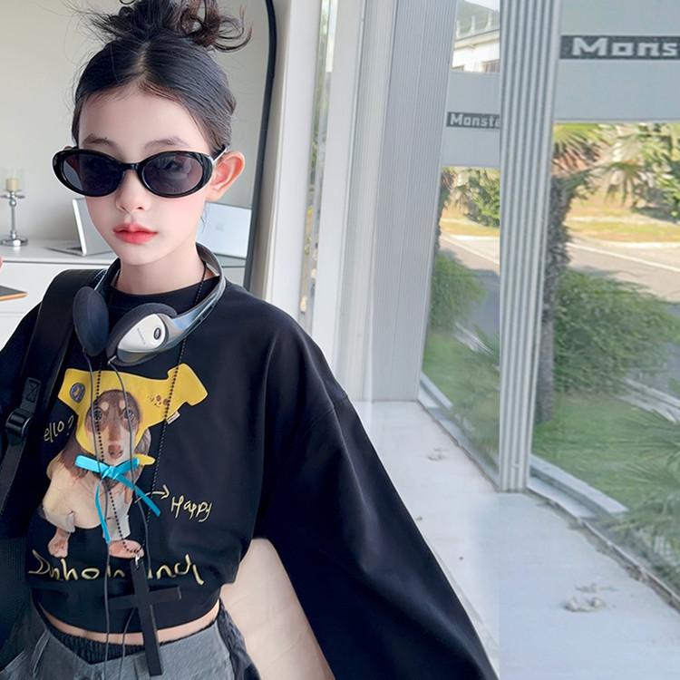 女童美式伞兵工装裤套装春秋季2025新款儿童时髦休闲拖地阔腿裤子|undefined