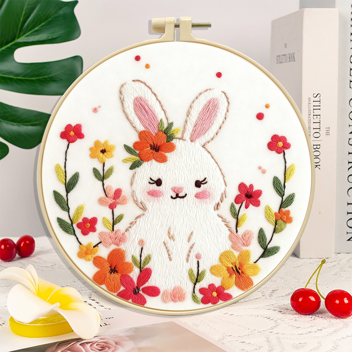 Nuevo paquete de material de bordado DIY de cuento de hadas conejo dibujos animados fabricantes de bordado directo a través de la frontera Inglés